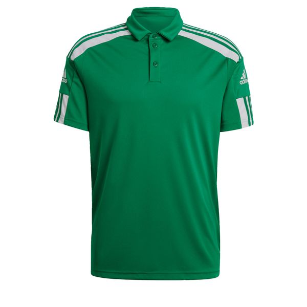 Koszulka polo do piłki nożnej męska Adidas Squadra 21 Polo z krótkim rękawem. Białe koszulki polo Adidas, m, bez wzorów, bez kołnierzyka, bez ramiączek. Za 82.99 zł.