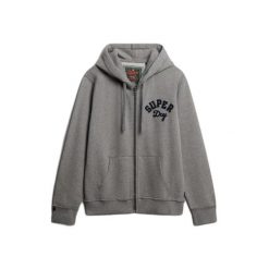 Bluza z kapturem i zamkiem błyskawicznym Superdry Vintage Athletic Ziphood. Szare bluzy z kapturem Superdry, l, bez wzorów, z kapturem. Za 408.75 zł.