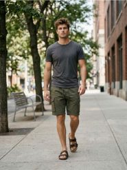 Szorty cargo - khaki. Brązowe krótkie spodenki sportowe Sinsay, l, bez wzorów. W wyprzedaży za 37.99 zł.