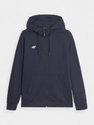 4F Bluza dresowa rozpinana z kapturem męska - granatowa M. Niebieskie bluzy z kapturem 4F, m, bez wzorów, z bawełny, z kapturem. Za 189.99 zł.