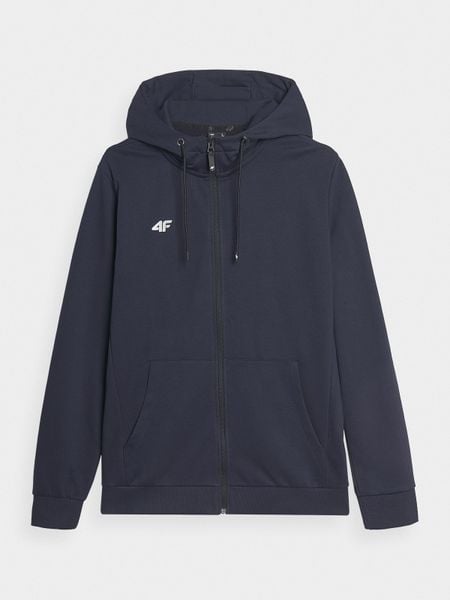 4F Bluza dresowa rozpinana z kapturem męska - granatowa M. Niebieskie bluzy 4F, m, bez wzorów, z bawełny, z kapturem. Za 189.99 zł.