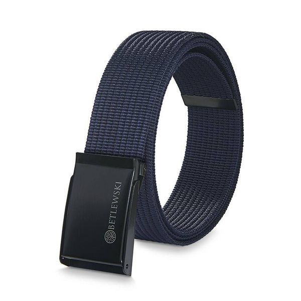 Pasek parciany BETLEWSKI PRC-21_CZ-1 M granatowy. Niebieskie paski Betlewski, bez wzorów, z materiału. Za 34.99 zł.
