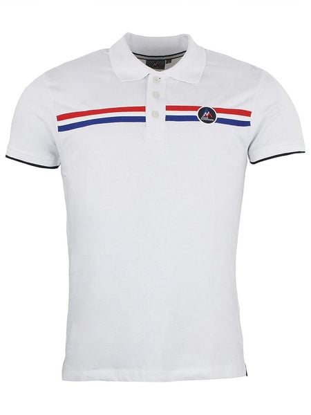 Peak Mountain Koszulka polo w kolorze białym rozmiar: L. Białe koszulki polo Peak Mountain, l, bez wzorów, z bawełny, bez kołnierzyka, bez ramiączek. Za 83.62 zł.