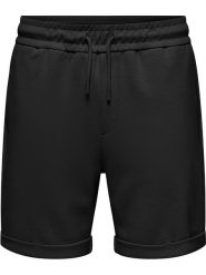 ONLY & SONS Szorty dresowe "Kodyl" w kolorze czarnym rozmiar: L. Czarne krótkie spodenki sportowe Only & Sons, l, bez wzorów, z dresówki. Za 74.63 zł.
