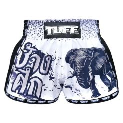 Spodenki treningowe TUFF War Elephant. Białe krótkie spodenki sportowe TUFF, bez wzorów, sportowe. Za 149.00 zł.