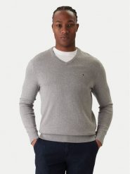 Tommy Hilfiger Sweter Essential MW0MW14745 Szary Regular Fit. Szare swetry rozpinane Tommy Hilfiger, m, bez wzorów, z bawełny, bez kołnierzyka, bez ramiączek. Za 429.99 zł.