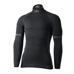 Koszulka termoaktywna męska Mico M1 Mock Neck. Czarne bielizna termoaktywna Mico, na jesień, m, bez wzorów, z elastanu, bez ramiączek, na golfa. Za 239.99 zł.
