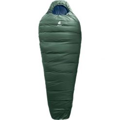 Śpiwór turystyczny Deuter Orbit 0 EL (200 cm) - ivy/ink Prawy. Zielone odzież kompresyjna Deuter, l, bez wzorów, z materiału, trekkingowe. Za 478.49 zł.