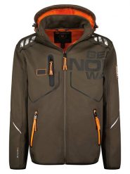 Geographical Norway Kurtka softshellowa "Robin" w kolorze khaki rozmiar: S. Brązowe kurtki outdoor i hardshell Geographical Norway, s, z aplikacjami, bez kaptura. Za 145.94 zł.