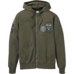 Bluza rozpinana z kapturem bonprix ciemnooliwkowy. Bluzy marki bonprix. Za 89.99 zł.