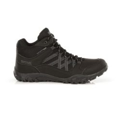 Buty trekkingowe męskie Edgepoint Mid Regatta. Czarne buty turystyczne Regatta, bez wzorów, bez zapięcia, trekkingowe. Za 195.40 zł.