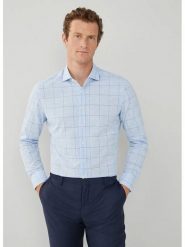 Hackett London Koszula - Regular fit - w kolorze błękitnym rozmiar: L. Niebieskie koszule Hackett London, l, bez wzorów, z bawełny, bez kołnierzyka, bez ramiączek. Za 232.78 zł.