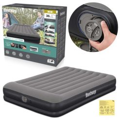 Materac dmuchany do spania Bestway dwuosobowy 203x152x36cm 2 os. pompka. Szare piżamy Bestway, m, bez wzorów, z materiału, bez ramiączek. Za 162.99 zł.