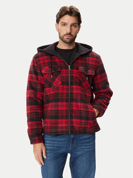 Guess Jeans Kurtka przejściowa M6BL81 W5760 Czerwony Regular Fit. Czerwone kurtki Guess Jeans, l, z aplikacjami, z jeansu, bez kaptura. Za 594.99 zł.