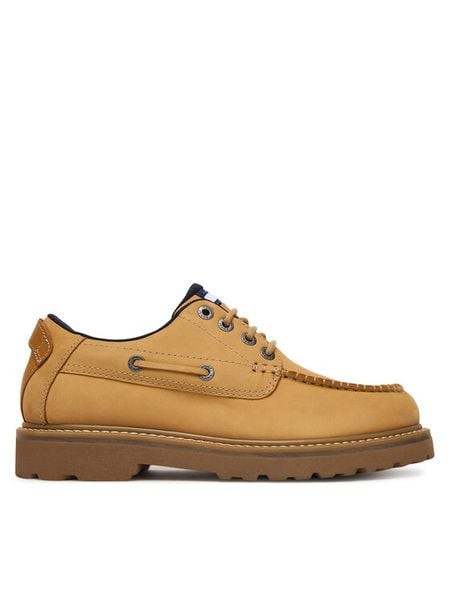 Tommy Jeans Półbuty Archive '01 Boat Shoe EM0EM01703 Żółty. Żółte eleganckie półbuty Tommy Jeans, bez wzorów, z jeansu, bez obcasa, bez zapięcia. Za 569.99 zł.