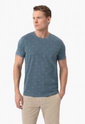 TM-LEIF. Niebieskie t-shirty Volcano, l, bez wzorów, z bawełny, bez kołnierzyka, bez ramiączek. Za 69.99 zł.