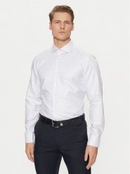 BOSS Koszula 50533039 Biały Slim Fit. Białe koszule Boss, m, bez wzorów, z bawełny, bez kołnierzyka, bez ramiączek. Za 419.99 zł.