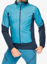 Kurtka polarowa męska Dynafit Traverse Alpha Hooded JKT. Niebieskie kurtki Dynafit, m, bez wzorów, z materiału, bez kaptura. Za 859.15 zł.