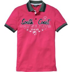 Shirt polo z efektownym zdobieniem bonprix ciemnoróżowy. Koszulki polo bonprix. Za 54.99 zł.