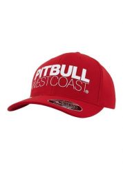 Czapka męska Pitbull Snapback Classic SEASCAPE. Czerwone czapki z daszkiem PITBULL, z aplikacjami, z bawełny. Za 94.99 zł.