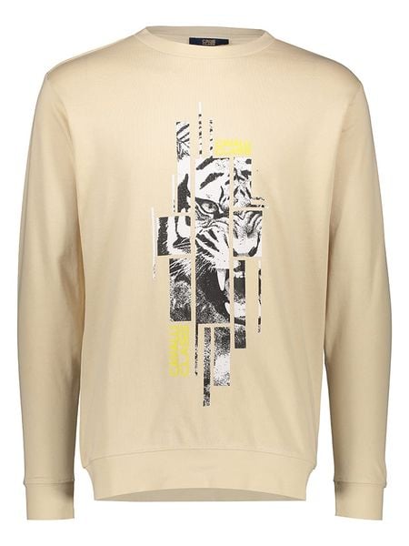 Cavalli CLASS Bluza w kolorze beżowym rozmiar: XL. Brązowe bluzy Cavalli Class, xl, bez wzorów, z bawełny, bez kaptura. Za 153.34 zł.