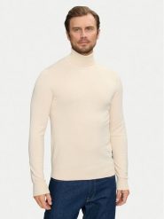 Richmond X Golf Cusma UMA24016LU Beżowy Slim Fit. Brązowe golfy RICHMOND X, m, bez wzorów, z syntetyku, bez kołnierzyka, bez ramiączek. Za 209.99 zł.