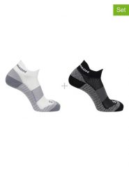 SALOMON Skarpety funkcyjne (2 pary) "Aero Ankle" w kolorze biało-czarnym rozmiar: 39-41. Białe skarpety Salomon, bez wzorów, prążkowane. Za 39.21 zł.