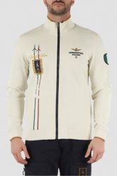 AERONAUTICA MILITARE Beżowa bluza męska Embroidered Frecce Tricolori, Rozmiar XL. Brązowe bluzy Aeronautica Militare, l, bez wzorów, bez kaptura. W wyprzedaży za 589.99 zł.