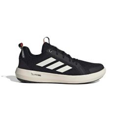 Buty trekkingowe adidas Terrex Boat Climacool. Czarne buty trekkingowe Adidas, bez wzorów, ze skóry, bez zapięcia. Za 364.00 zł.
