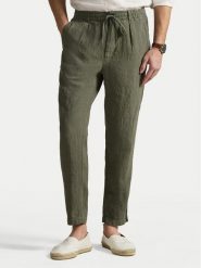 Polo Ralph Lauren Spodnie materiałowe 710940611009 Zielony Regular Fit. Zielone spodnie materiałowe Polo Ralph Lauren, m, bez wzorów, ze lnu. Za 1,159.00 zł.