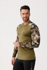 Koszulka termoaktywna fitness z długim rękawem męska Rough Radical Furious army. Zielone bielizna termoaktywna ROUGH RADICAL, m, bez wzorów, z dzianiny, bez ramiączek, na fitness i siłownię. Za 109.90 zł.