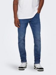 ONLY & SONS Dżinsy - Slim fit - w kolorze niebieskim rozmiar: W30/L34. Niebieskie jeansy Only & Sons, l. Za 88.43 zł.