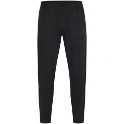 Spodnie dresowe Jako Power. Czarne spodnie treningowe długie JAKO, bez wzorów, z dresówki. W wyprzedaży za 161.55 zł.