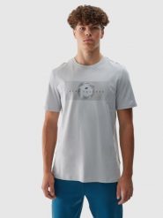 4F T-shirt regular z nadrukiem męski - szary 3XL. Szare t-shirty 4F, m, bez wzorów, z bawełny, bez kołnierzyka, bez ramiączek. Za 29.99 zł.