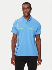 Lacoste Polo DH7362 Niebieski Regular Fit. Niebieskie koszulki polo LACOSTE, m, bez wzorów, z syntetyku, bez kołnierzyka, bez ramiączek. Za 519.99 zł.