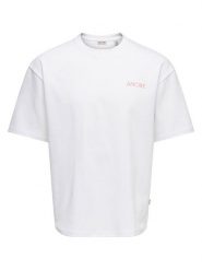 ONLY & SONS Koszulka "Onscaspian" w kolorze białym rozmiar: L. Białe bezrękawniki Only & Sons, l, bez wzorów, bez kołnierzyka, bez ramiączek. Za 74.46 zł.