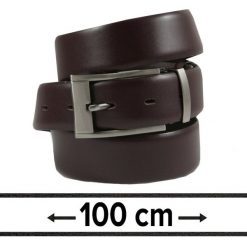 Pasek do Spodni Męski, Ciemny Brązowy 100cm, Skórzany, Elegancki, Możliwość Skrócenia -ZET. Brązowe paski Zet, bez wzorów, ze skóry, eleganckie. Za 89.00 zł.