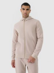 4F Bluza dresowa rozpinana z kapturem męska - beżowa XL. Brązowe bluzy z kapturem 4F, m, bez wzorów, z bawełny, z kapturem. W wyprzedaży za 99.99 zł.