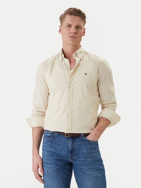Tommy Hilfiger Koszula Flex MW0MW37550 Écru Regular Fit. Koszule Tommy Hilfiger, m, bez wzorów, z bawełny, bez kołnierzyka, bez ramiączek. Za 329.99 zł.