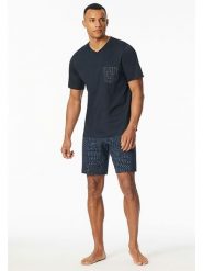 Schiesser Piżama w kolorze granatowym rozmiar: 48. Niebieskie piżamy Schiesser, bez wzorów, z bawełny, bez ramiączek. Za 179.64 zł.