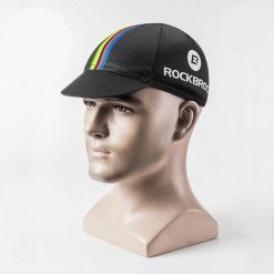 Czapka kolarska z daszkiem pod kask Rockbros MZ10006. Czarne czapki z daszkiem ROCKBROS, bez wzorów, z materiału. Za 19.99 zł.