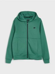 Rozpinana bluza z kapturem z domieszką wiskozy - zielony. Zielone bluzy z kapturem Sinsay, l, bez wzorów, z wiskozy, z kapturem. Za 69.99 zł.