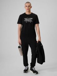 4F Spodnie dresowe joggery męskie - czarne S. Czarne joggery i bojówki 4F, m, bez wzorów, z dresówki. Za 169.99 zł.