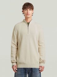 G-Star Sweter w kolorze beżowym rozmiar: XXL. Brązowe swetry nierozpinane G-Star, xxl, bez wzorów, z bawełny, bez kołnierzyka, bez ramiączek. Za 205.93 zł.