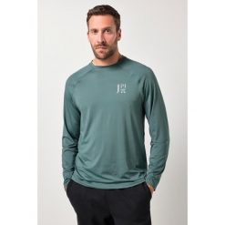 Męska koszulka funkcyjna FLEXNAMIC® do fitness długi rękaw szybkoschnąca. Zielone bluzki z długim rękawem JAY-PI, m, bez wzorów, z elastanu, bez kołnierzyka, bez ramiączek. Za 199.99 zł.