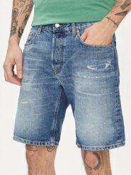 Pepe Jeans Szorty jeansowe Relaxed Short Repair PM801074 Niebieski Relaxed Fit. Niebieskie szorty Pepe Jeans, m, bez wzorów, z bawełny. Za 259.00 zł.