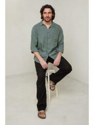 Lin Passion Koszula w kolorze zielonym rozmiar: 34/36. Zielone koszule Lin Passion, bez wzorów, z bawełny, bez kołnierzyka, bez ramiączek. Za 113.99 zł.