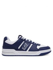 EA7 Emporio Armani Sneakersy X8X234 XK422 U458 Granatowy. Niebieskie buty sportowe casual EA7 Emporio Armani, bez wzorów, ze skóry, bez zapięcia. Za 469.99 zł.