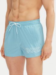 BOSS Szorty kąpielowe Mooneye 50469280 Niebieski Regular Fit. Niebieskie kąpielówki Boss, l, bez wzorów, z syntetyku. Za 139.99 zł.