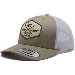 Czapka Trucker - 6 paneli / Rozmiar uniwersalny (Beżowy/Biały). Brązowe czapki z daszkiem SURF MONKEY, z aplikacjami. Za 179.95 zł.